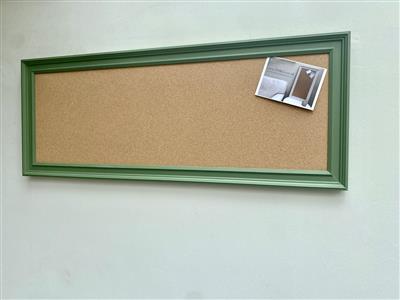 'Calke Green' Long Cork Pinboard with Traditional Frame
